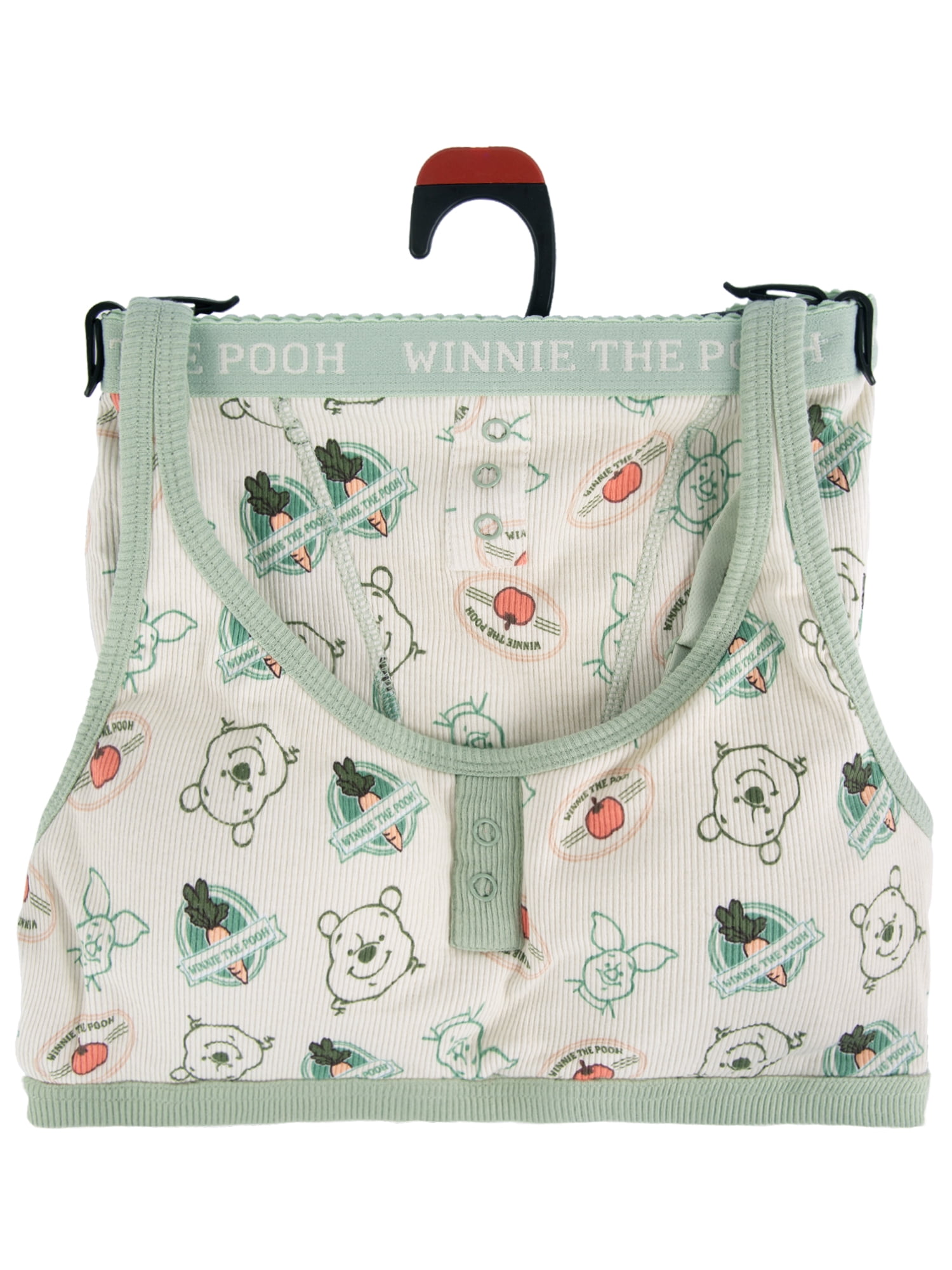 Winnie the Pooh Junior's 2-Piece Ribbed Knit Bralette and Boxer Brief Set, Size Small to Extra Large