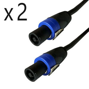 2 Pack Lot 15ft 1/4" 6.35mm Male Mono Audio TS Guitar Amp PA Speaker Cable Cord 