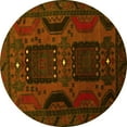 thumbnail image 1 of Ahgly Company Machine Washable Indoor Round Persian Yellow Traditional Area Rugs, 4' Round, 1 of 4