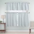 thumbnail image 5 of Striped Curtain Valances Set Ocean Turquoise Starfish Shell Jellyfish Coral Kitchen Curtains 24&nbsp;inch Length Rod Pocket Valance and Tiers 3 Piece Set Small Bedroom Bathroom Laundry Decor, 5 of 9