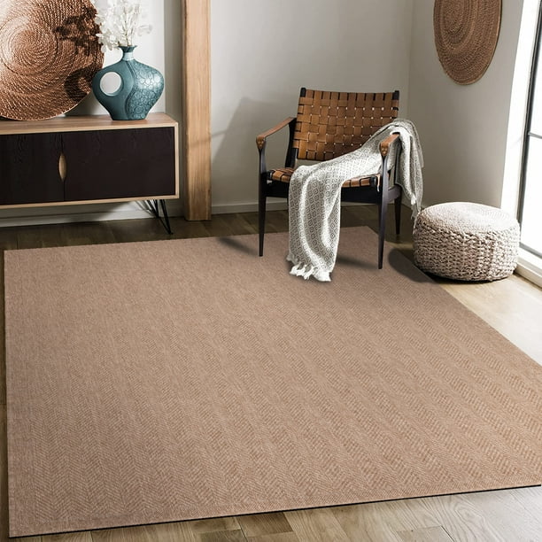 Adiva Rugs Jute Sisal Area Rug in Natural Look for Indoor Outdoor Use