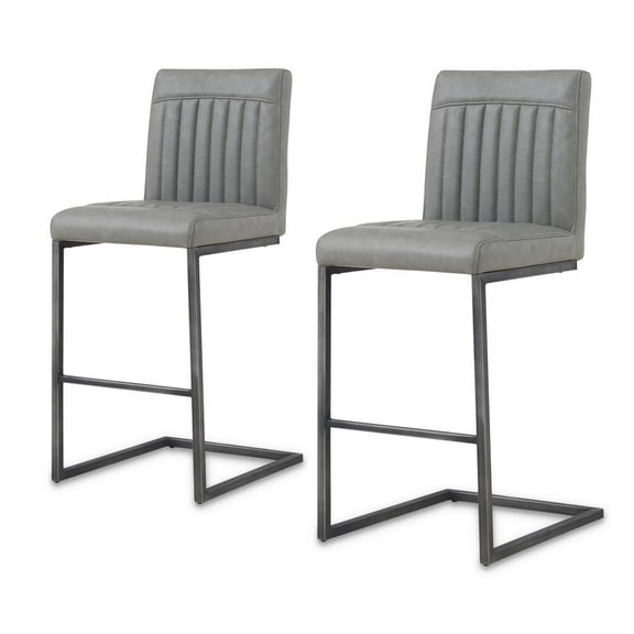 New Pacific Direct Ronan PU Leather Counter Stool, (Set of 2)