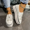 thumbnail image 5 of Miluxas Women's Flats Shoes Ballet Flats Fashion Round Toe Comfortable Sequined Flats Dressy Loafers for Women White 9.5(43), 5 of 9