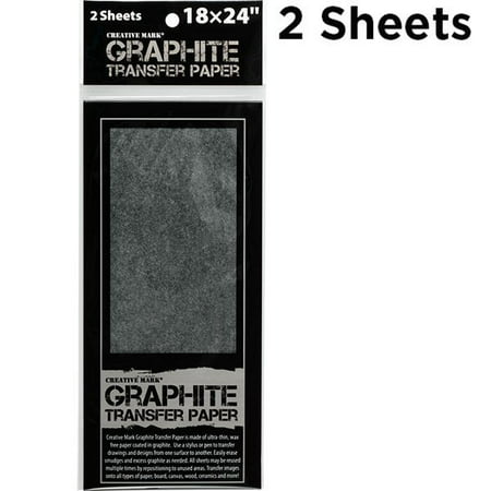 Creative Mark Graphite Transfer Paper - Tattoo Paper Low-Residue Non-Smearing Multiple Uses Graphite Transfer Paper - Used To Trace, Design, Sketch Onto Another Surface - [Pack of 2 (Best Paper To Use For Marbling)