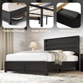 thumbnail image 7 of Merluxy 5 Piece Farmhouse Bedroom Set, Full Bed Frame with 49" Fluted Headboard, 2 Dressers, 2 Drawer Nightstand with Charging Stand, Black, 7 of 7