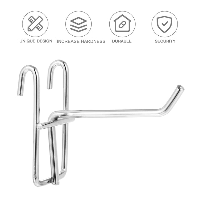 unbranded 10Ud Gancho Para Grid Slatwall De Hierro Plata Durable Y Antioxidante Para Tiendas