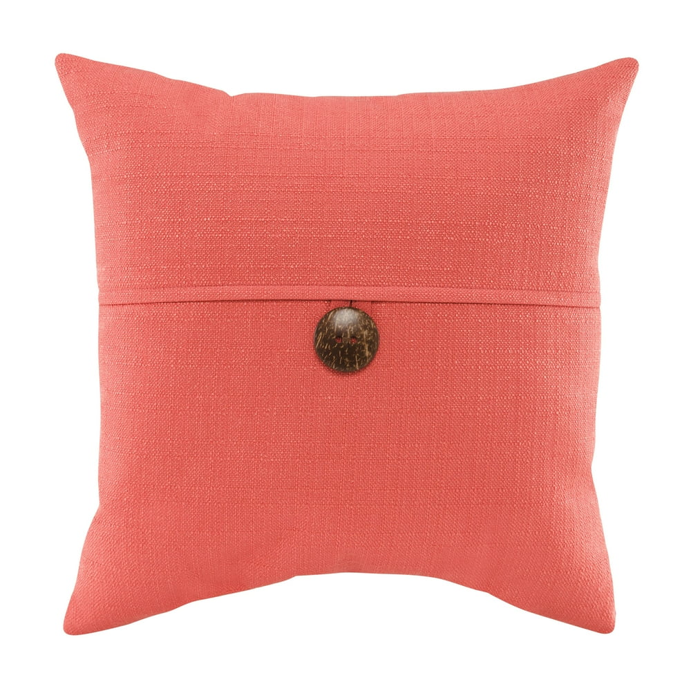 Mainstays Dynasty Square Coconut Button Accent Decorative Throw Pillow