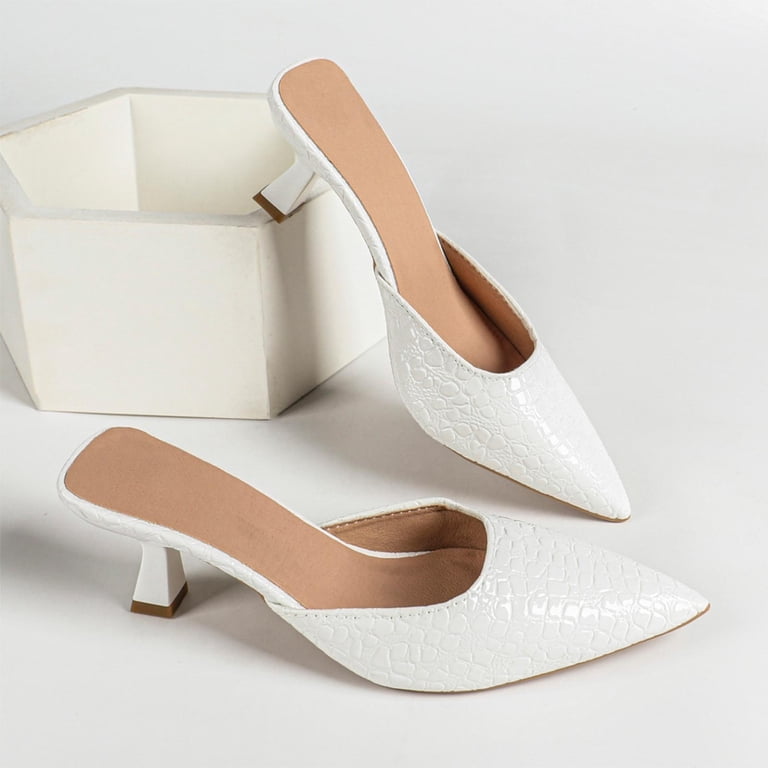Penny Sue Women's Fashionable And Casual Solid Color Pointed Toe Heels Versatile High Heels Shoes Pumps Comfortable Slip On Comfortable Dress Shoes