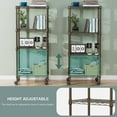 thumbnail image 5 of MZG 4 Tier Wire Shelving Unit with Wheels, 11.8" D x 17.7" W x 40.8" H, Rolling Storage Shelves, Adjustable Metal Shelves 1000 lbs, Kitchen Rack,Brown, 5 of 9