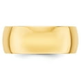 thumbnail image 2 of 14k Yellow Gold 8mm Men's Plain Classic Dome Wedding Band Ring Size 4, 2 of 4
