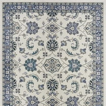 HomeRoots 572897 6 x 9 ft. Ivory & Blue Floral Indoor & Outdoor Rectangle Area Rug