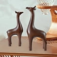thumbnail image 4 of 2 estatuas de ciervo nórdico, artesanías de la suerte, esculturas de Feng Shui, figuras de animales Marrón, 4 of 9