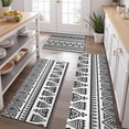 thumbnail image 2 of Black Geometric Triangle Diamond Pattern Kitchen Rugs Sets Of 3,Kitchen Runner Rugs Non Skid Washable,Decorative Kitchen Floor Mats for Kitchen,Sink,Laundry,17"x30"+ 17"x47" + 17"x59", 2 of 6