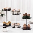 thumbnail image 6 of MyGift Black Round Metal Pedestal Cupcake/Dessert Stand/Modern Display Risers, Set of 3, 6 of 6