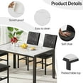 thumbnail image 5 of LinkRomat Dining Table Set for 4, Modern Faux Marble Dining Table with 4 Velvet Chairs, Space Saving Dinette Set for Kitchen Room, White, 5 of 7