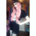 thumbnail image 4 of Pelucas onduladas para mujer, pelo largo ondulado de 28 ", resistente al calor, para Cosplay, con flequillo, verde, Arco Iris, corto, 4 of 4