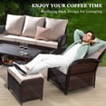 thumbnail image 6 of 6 Pieces Wicker Patio Conversation Set with 48inch Fire Pit Table, Cushions and Furniture Cover, 6 of 10