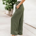 thumbnail image 6 of gakvov Cargo pants For women Wide Leg Pants For Women High Waisted Drawstring Business Casual Pants Work Pants Paper Bag Pants Loose Flowy Dress Pants Summer Beach Pants With Pockets, 6 of 7
