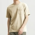 thumbnail image 2 of TAGOLD Mens Summer Short Sleeve Round-Neck Blouses & Shirts Solid Color Casual Fashion Top, 2 of 5