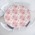 thumbnail image 3 of Ambesonne Vintage Botany Fitted Round Tablecloth, English Flora Garden, 40"- 44" Diameter, Pale Rose Pale Ruby, 3 of 5