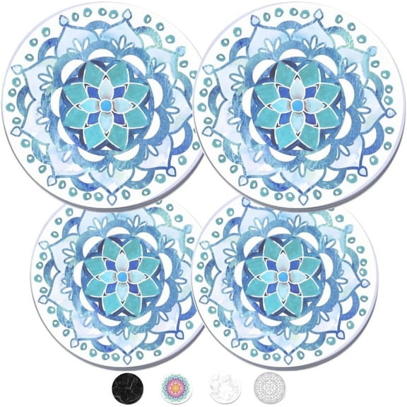 Electric Stove Burner Covers - Protect Stovetop - Set of 4, 10 and 8 inches -Blue Mandala Electric Stove Covers