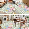thumbnail image 6 of Easter Eggs Area Rugs Collection 3'x5', Spring Daisy Eucalyptus Leaves Sage Green Plaid Non Slip Indoor Rectangle Throw Runner Rug Floor Mat Carpet for Living Room Dining Table Bedroom Nursery, 6 of 9