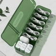 thumbnail image 7 of 1*Storage Box Data Cable Organizer Box Cable Management 7 Compartments Storage Box Usb Cord Sorter Small Desk Electronic Accessories Organizer and Storage，Contact Cases Green Stora, 7 of 7