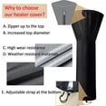 thumbnail image 4 of Waterproof Patio Heater Covers with Zipper, Round Outdoor Heater Covers (H89 x D33 x 19in, Black), 4 of 5