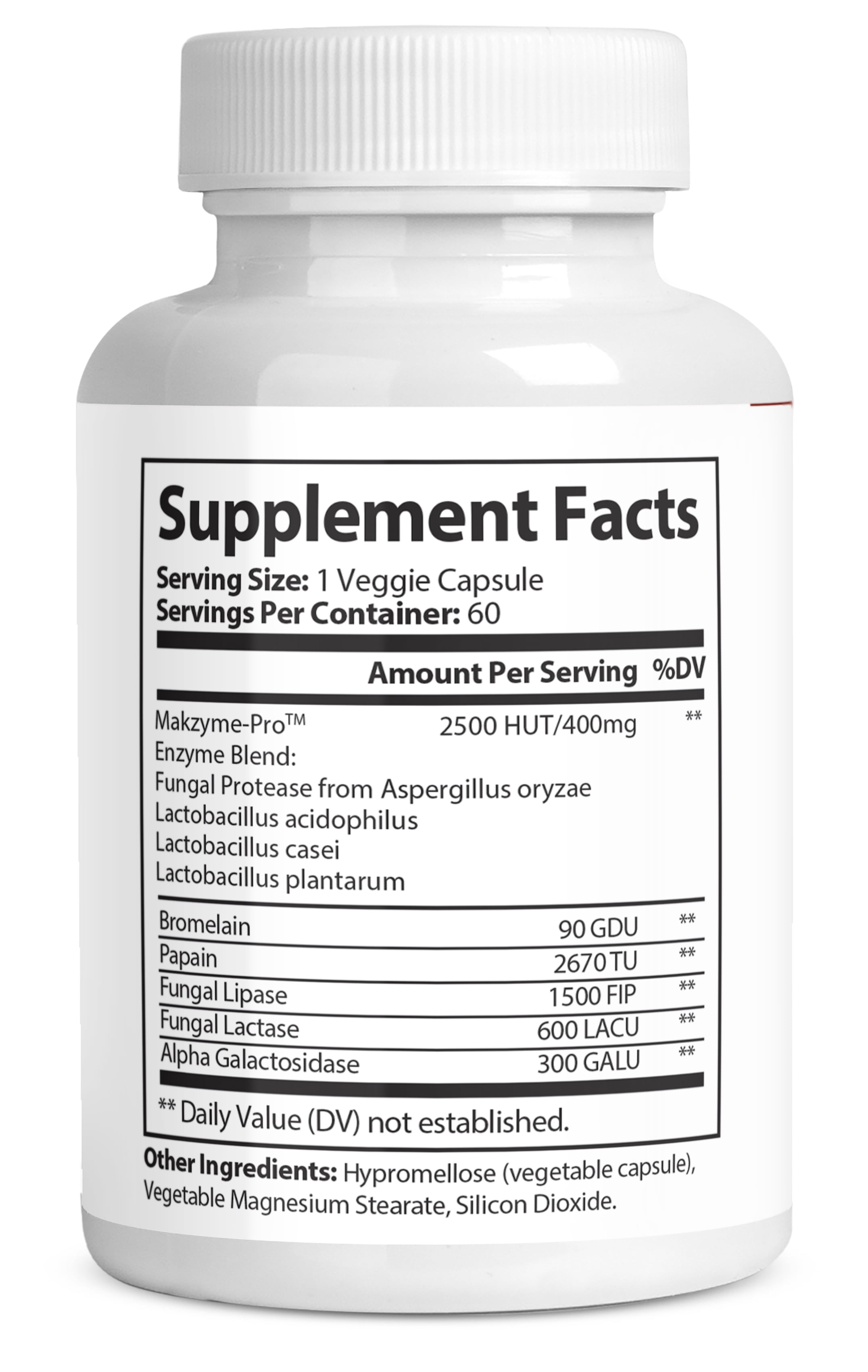 Digestive Enzyme Pro Blend with Makzyme-Pro – Bromelain, Papain, Lactase, Lipase & Probiotics – Supports Healthy Digestion & Nutrient Absorption – 60 Veggie Capsules