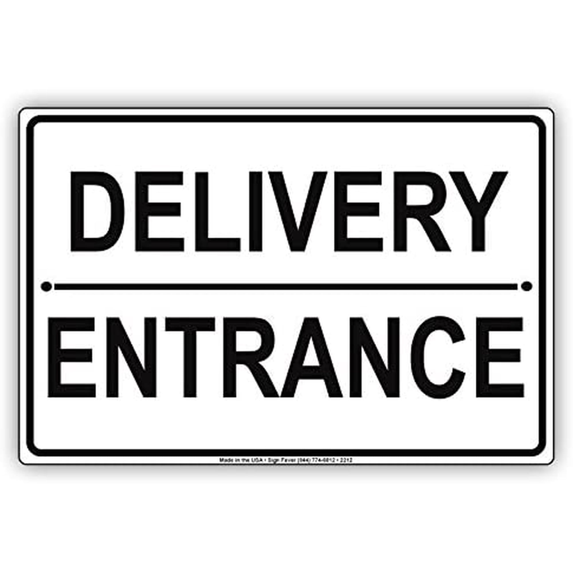 2 Pack Metal Tin Sign Delivery Entrance Shipping And Receiving Loading Zone Alert Caution Warning Notice Tin 8"x12" Sign Plate