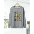 thumbnail image 3 of Arvbitana Women Halloween Sweatshirt Casual Graphic Print Loose Fit Pullover Autumn Long Sleeve Crewneck Hoodies Oversized Tops, 3 of 9