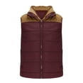 thumbnail image 3 of YLSDL Men's Winter Warm Sleeveless Stand Collar Quilted Vest with Pockets Slim Fit Lightweight Waistcoat Wine S, 3 of 5