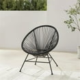 thumbnail image 2 of Linon Tallie Outdoor Oval Chair Handwoven Wicker Roping Steel Frame in Black, 2 of 11
