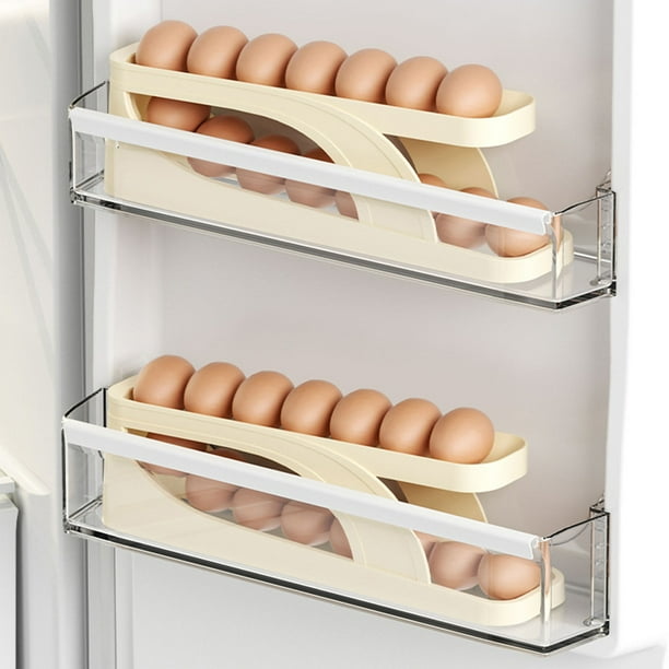 Caja de almacenamiento Likrtyny Dispensador automático de huevos rodantes de dos capas