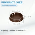 thumbnail image 2 of 10Pcs Brown Hole Plugs, 50mm / 1.97" Plastic Snap in Locking Screw Hole Cover Flush Mount Panel Plugs for Chair / Table / Furniture Cabinet, 2 of 7