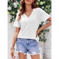thumbnail image 2 of Womens V Neck TShirts Short Sleeve Loose Casual Summer Tops with Pocket, 2 of 5