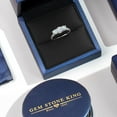 thumbnail image 5 of Gem Stone King 14K White Gold White Moissanite & Sky Blue Aquamarine 3-Stone Engagement Ring | 1.00 Cttw | Round 5MM and 4MM | Three Stone Wedding Anniversary Promise Ring for Women (Size 6), 5 of 6