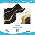 thumbnail image 2 of Black White Gold Marble Pattern Hooded Bath Towel，50"x30" for Ages 3 To 12 Kids, Quick Dry Lightweight Soft Microfiber Hood Beach Towel Cover Up for Kids, 2 of 7