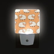 Sheep Pattern LED Night Light with Smart Sensor Plug Into Wall Dusk to Dawn 2 packs