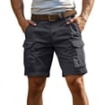 thumbnail image 2 of Mens Cargo Shorts Stretch Work Shorts Comfy Relaxed Fit Lounge Hiking Chino Short with Multi Pockets, S, 2 of 7