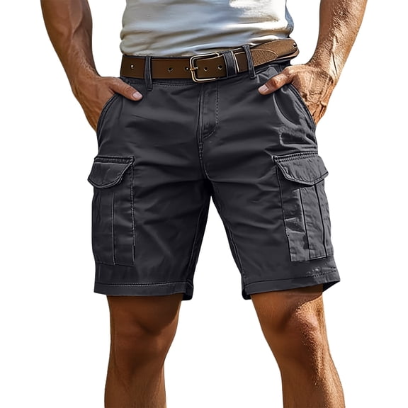 Dresfit Mens Cargo Shorts Knee Length Baggy Work Shorts Summer 2026 Elastic Waist Big and Tall Short Pants Multi Pocket Lightweight Carpenter Shorts (no belt) 4XL