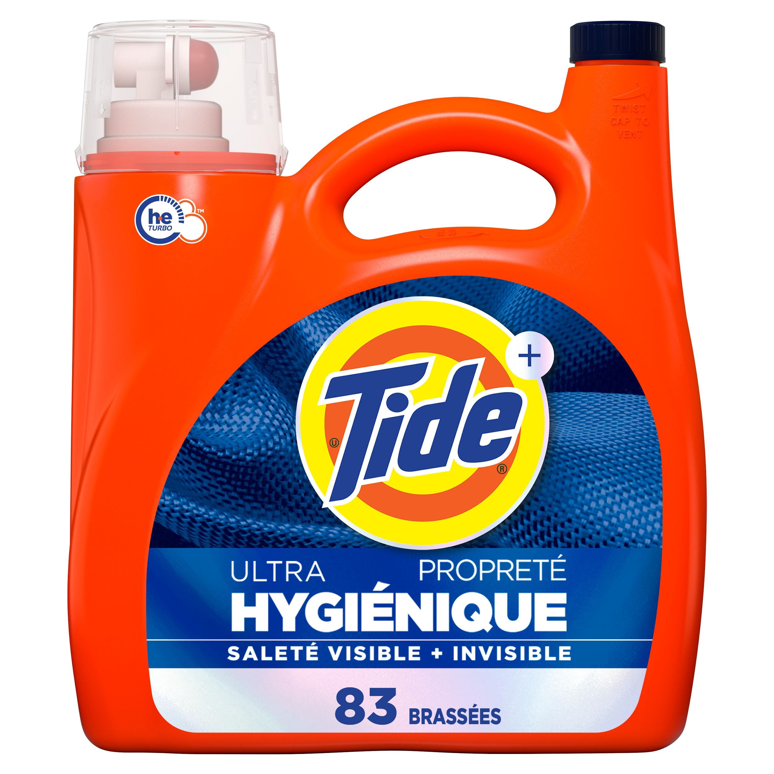 Détergent à lessive liquide Tide Ultra Propreté hygiénique, parfum original, 83 brassées, détergent à lessive liquide qui élimine la saleté visible et invisible