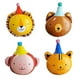 thumbnail image 3 of 2025 sombrero de cumpleaños globo con cabeza de tigre dibujos animados animales de la selva globo de película de aluminio decoración de fiesta temática de cumpleaños regalo para niños, 3 of 5