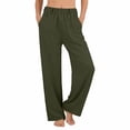 thumbnail image 2 of Women High Waist Stretch Cargo Pants Fleece Lined Relaxed Fit Multiple Pockets Baggy Straight Leg Sweatpants, 2 of 5