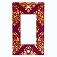 thumbnail image 5 of Metal Light Switch Plate Cover Elegant Burgundy Diamond Rose Gate Damask DAM077, 5 of 13