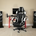 thumbnail image 2 of Flash Furniture Red Gaming Desk with Cup Holder/Headphone Hook & White Reclining Back/Arms Gaming Chair with Footrest, 2 of 12