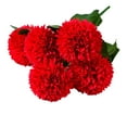 thumbnail image 1 of ziyahi 5 Heads Artificial Flower Bouquet Wedding Party Ceremony Decor red 1Set, 1 of 6