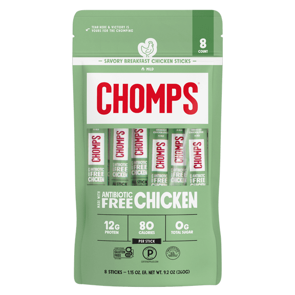 Chomps Antibiotic Free Savory Breakfast Chicken Sticks (8 Count)