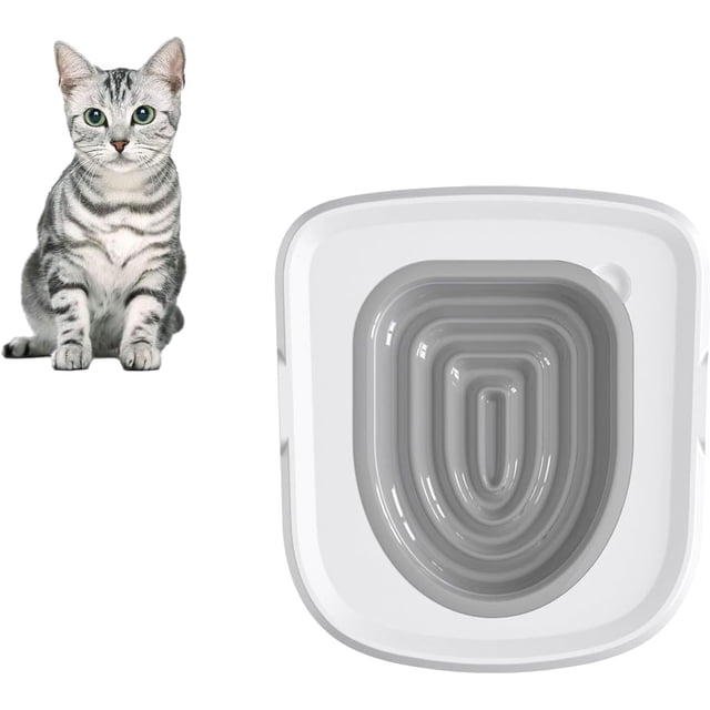 Cat Toilet Training Kit, Universal Reusable Cat Toilet Trainer, Cat Toilet Training System, Train Your Cat to Use The Toilet, Cat Toilet Training Seat Tool for Pet Cleaning
