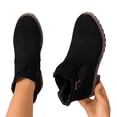 thumbnail image 4 of Chelsea Boots for Women Ankle Almond Toe Low Block Heel Buckle Strap Elastic Side Booties 38, 4 of 5